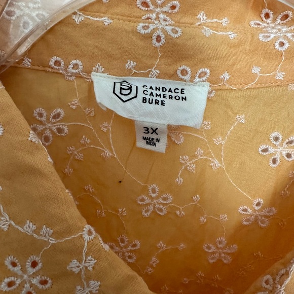 Candace Cameron Bure Regular Button-Front Eyelet Shirt 3X - Picture 4 of 8